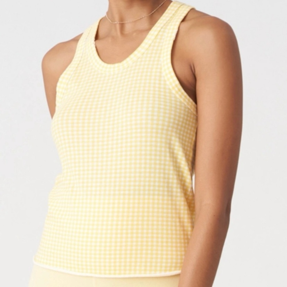 YELLOW & WHITE GINGHAM TANK TOP